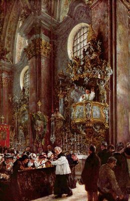 Adolf Friedrich Erdmann von Menzel: Kanzelpredigt in der Pfarrkirche zu Innsbruck