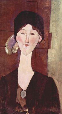 Amadeo Modigliani: Portrt der Beatrice Hastings vor einer Tr