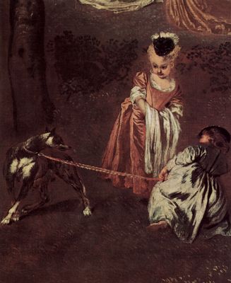 Antoine Watteau: Vergngen im Freien (Amusements champtres), Detail