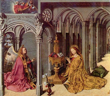 Barthlemy d' Eyck: Verkndigungsaltar, Mitteltafel: Verkndigung