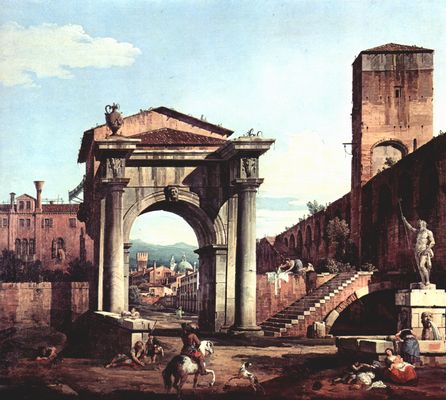Canaletto (I): Capriccio Romano, Stadttor und Wehrturm