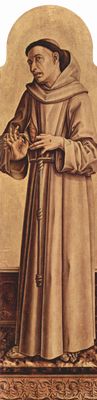 Carlo Crivelli: Altarpolyptychon von San Francesco in Montefiore dell' Aso, rechte innere Tafel: Hl. Franziskus
