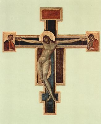 Cimabue: Kreuzigung aus Santa Croce in Florenz, Zustand vor 1966