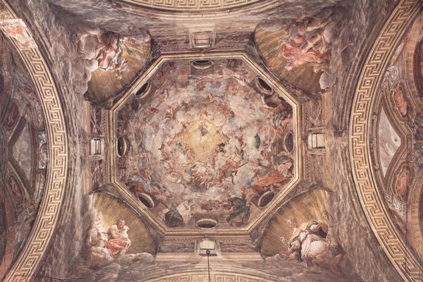 Correggio: Kuppelfresko im Dom, Szene: Verkndigung, bersicht