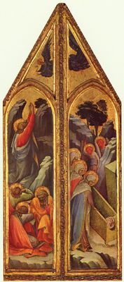 Don Lorenzo Monaco: Christus am lberg und die Marien am Grabe