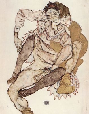 Egon Schiele: Sitzendes Paar