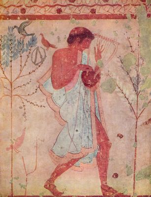 Etruskischer Meister: Tnzer des Festmahles, Detail