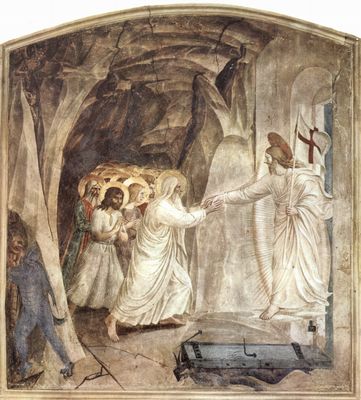 Fra Angelico: Freskenzyklus im Dominikanerkloster San Marco in Florenz, Szene: Hllenfahrt Christi, Erlsung alttestamentarischer Personen (Adam)