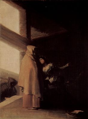 Francisco de Goya y Lucientes: Bildzyklus Desastres de la Guerra, Szene: Besuch des Mnchs