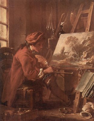 Franois Boucher: Der Maler in seinem Atelier, Selbstportrt