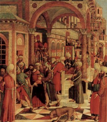Giovanni di Niccol Mansueti: Die Gefangennahme des Hl. Marcus in der Synagoge