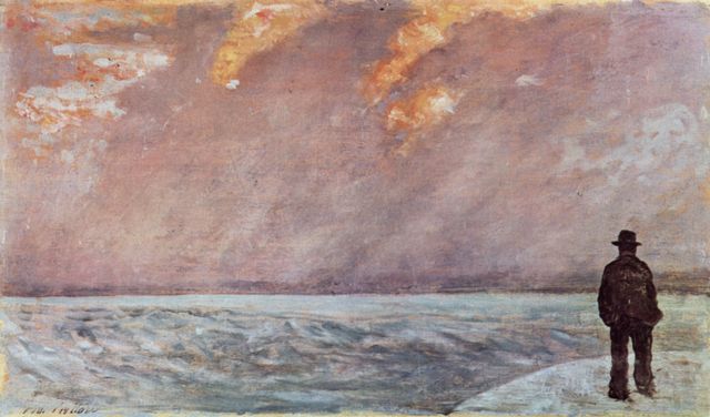 Giovanni Fattori: Sonnenuntergang am Meer