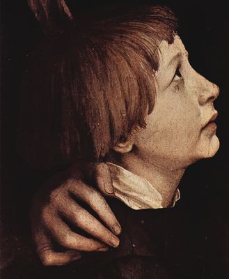 Hans Holbein d. J.: Portrt seiner Gattin Elsbeth Binsenstock mit den beiden lteren Kindern Philipp und Katharina, Detail: Philipp