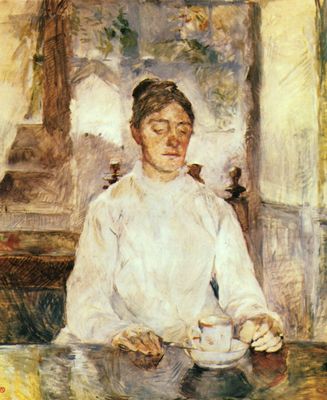 Henri de Toulouse-Lautrec: Die Mutter des Knstlers, Grfin Adle de Toulouse-Lautrec beim Frhstck