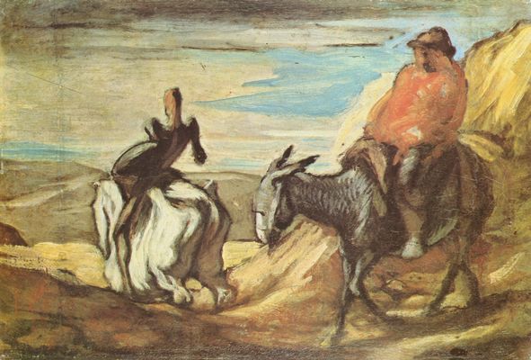 Honor Daumier: Sancho Pansa und Don Quichotte im Gebirge