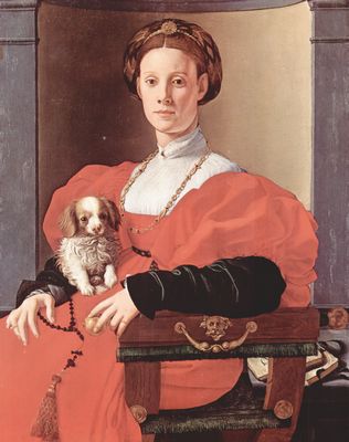 Jacopo Pontormo: Portrt einer Dame in rotem Kleid