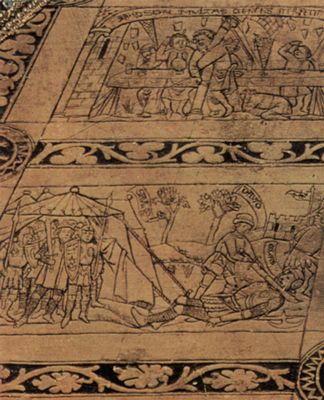Jan van Eyck: Maria Verkndigung, Detail: Zeichnung der Bodenfliesen