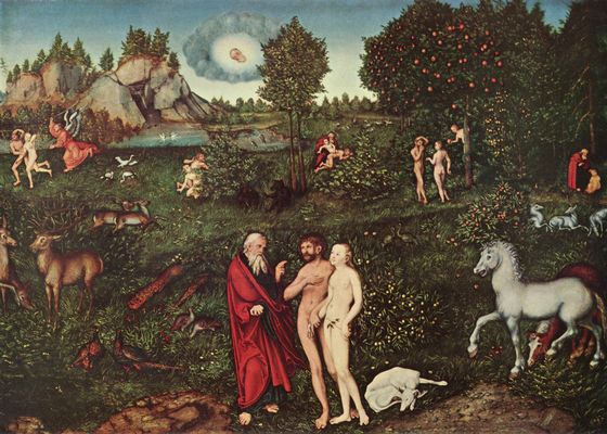 Lucas Cranach d. .: Adam und Eva im Garten Eden