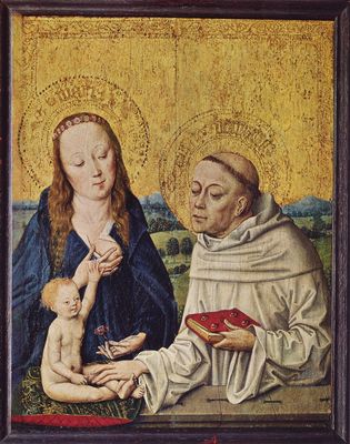 Meister des Marienlebens: Maria mit Kind und Hl. Bernhard