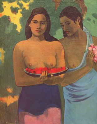 Paul Gauguin: Zwei Mdchen mit Mangoblten