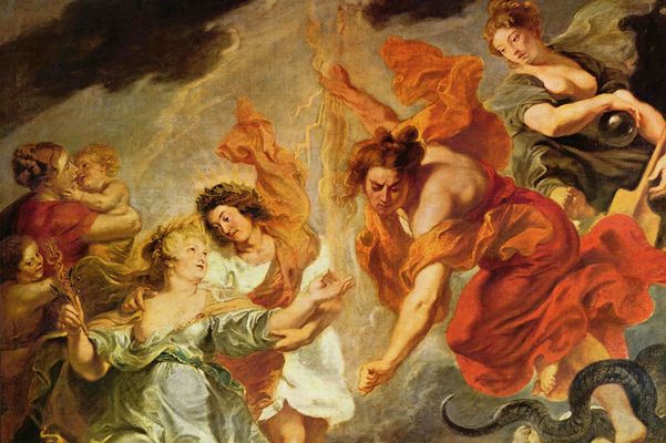 Peter Paul Rubens: Gemldezyklus fr Maria de' Medici, Knigin von Frankreich, Szene: Vershnung von Ludwig und Maria, Detail