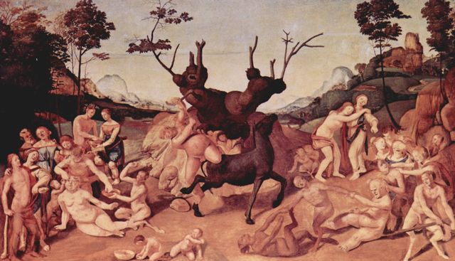 Piero di Cosimo: Geschichte des Silenos, Szene: Das Migeschick des Silenos