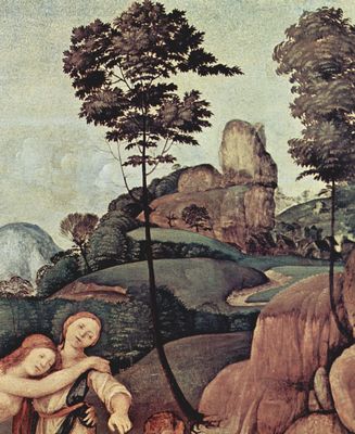 Piero di Cosimo: Geschichte des Silenos, Szene: Das Migeschick des Silenos, Detail