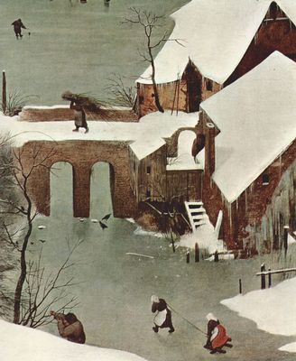 Pieter Bruegel d. .: Zyklus der Monatsbilder, Szene: Heimkehr der Jger (Monat Januar)