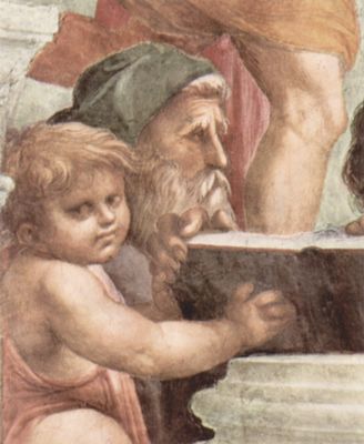 Raffael: Stanza della Segnatura im Vatikan fr Papst Julius II., Wandfresko: Die Schule von Athen, Detail: Zeno