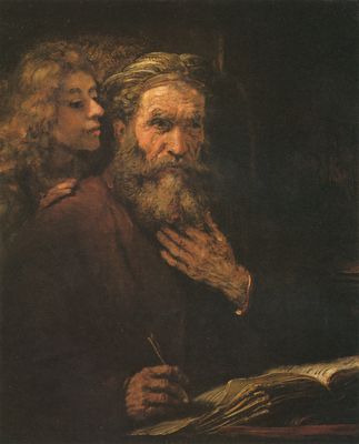 Rembrandt Harmensz. van Rijn: Evangelist Mathus und der Engel
