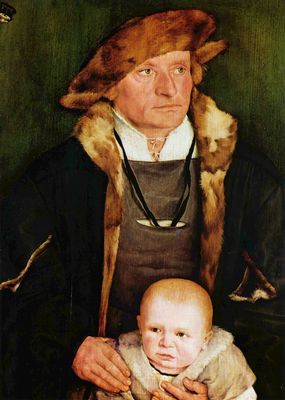 Schwbischer Meister um 1525: Portrt eines Mannes mit Sohn