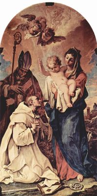 Sebastiano Ricci: Erscheinung der Madonna vor dem Hl. Bruno von Kln und den Hl. Hugo, Bischof von Lincoln