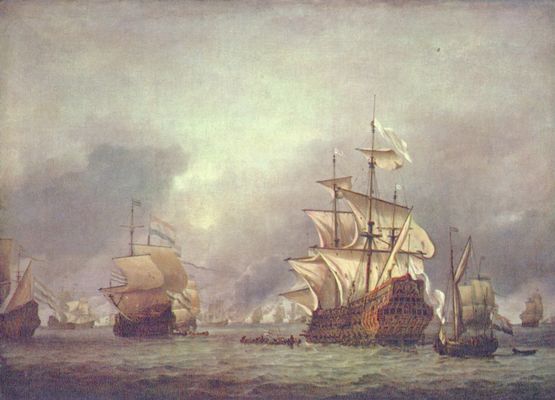 Willem van de Velde d. J.: Die whrend der viertgigen Seeschlacht 1666 eroberten Schiffe