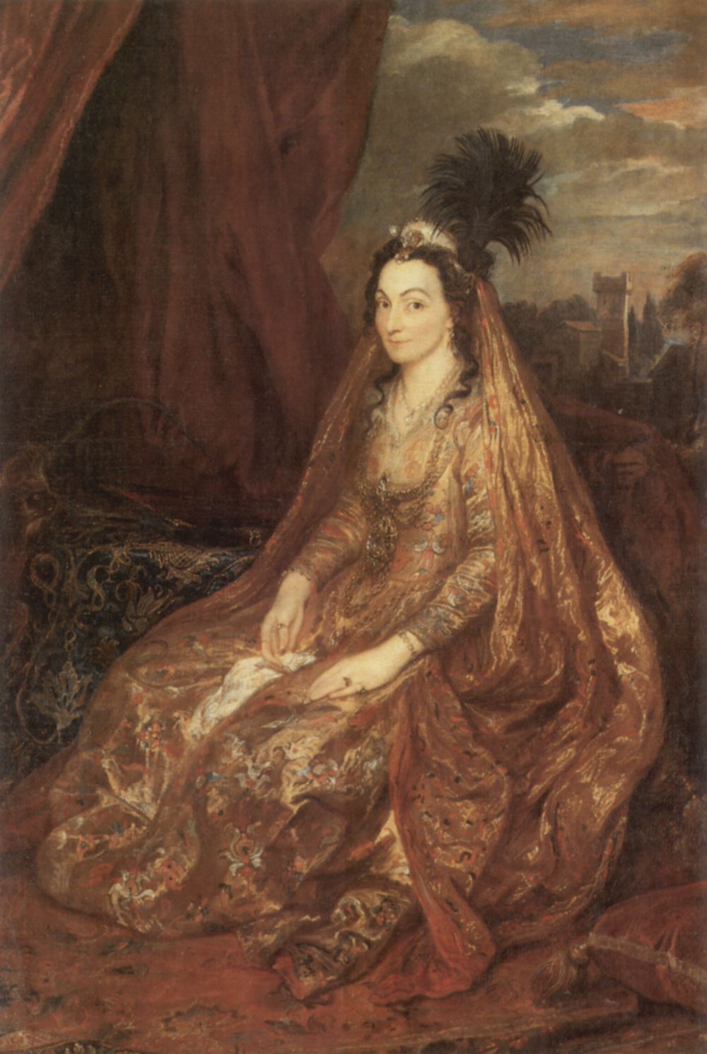 Anthonis van Dyck: Portrt der Elisabeth oder Theresia Shirley in orientalischer Kleidung