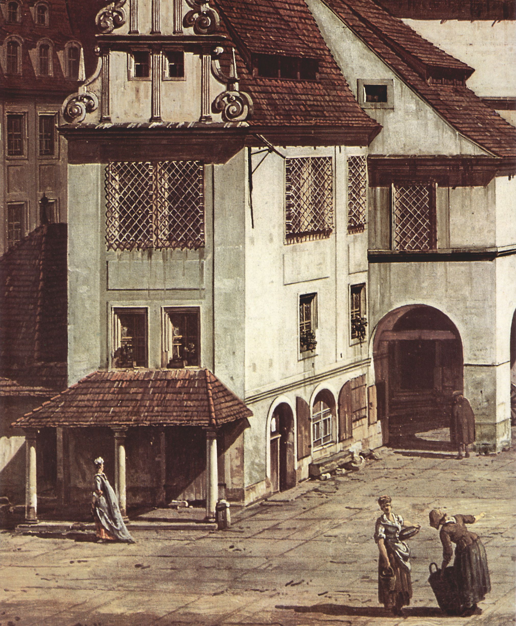 Canaletto (I): Ansicht von Pirna, Der Marktplatz von Pirna, Detail