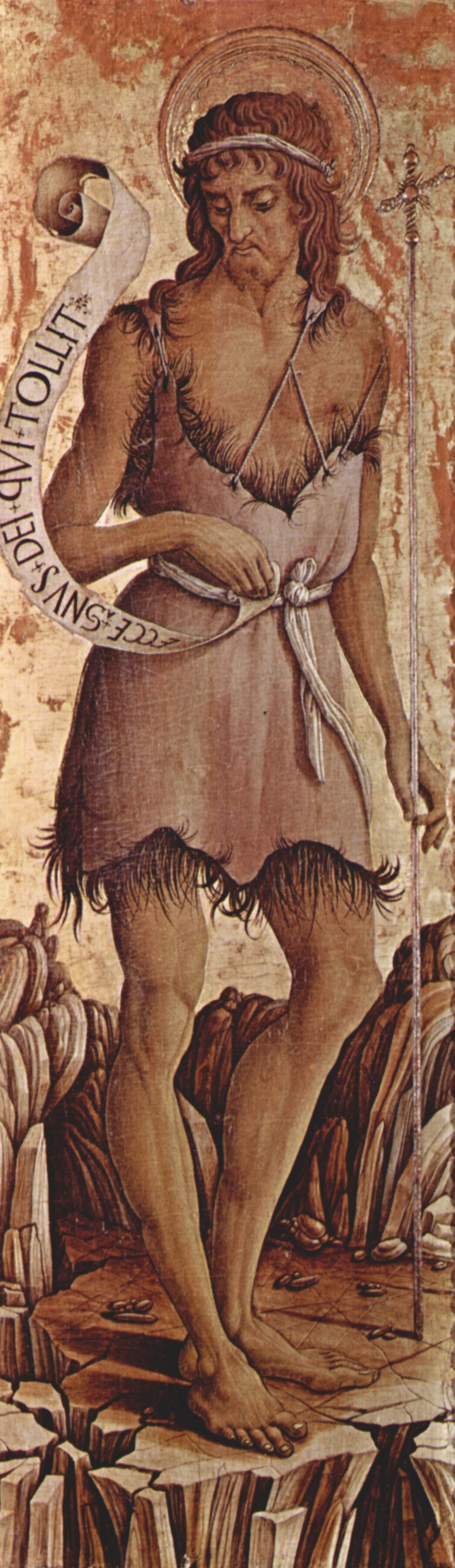 Carlo Crivelli: Altartafel aus San Silvestro in Massa Fermana, uere linke Tafel: Hl. Johannes der Tufer