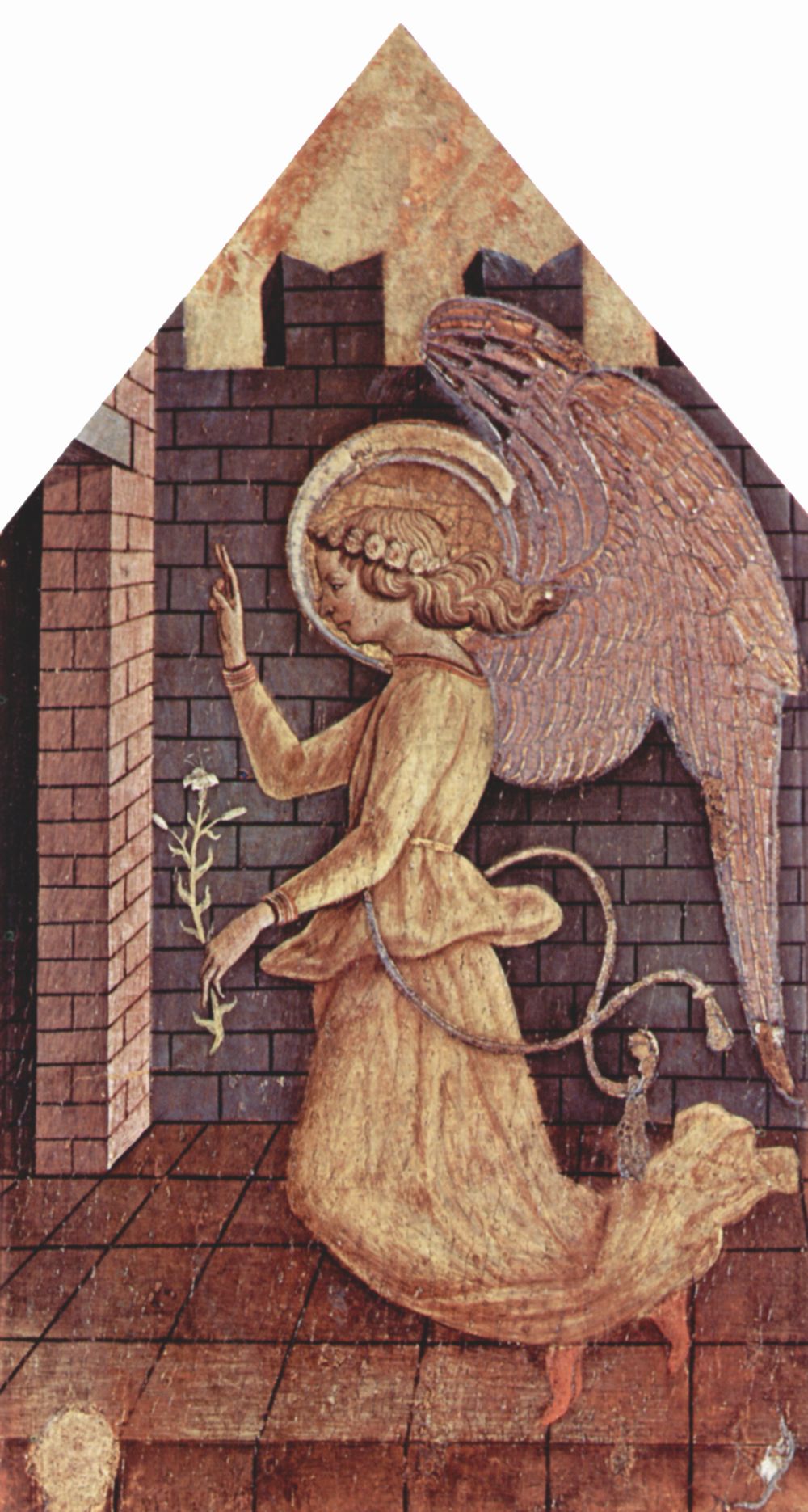 Carlo Crivelli: Altartafel aus San Silvestro in Massa Fermana, rechte Aufsatztafel: Verkndigungsengel Gabriel