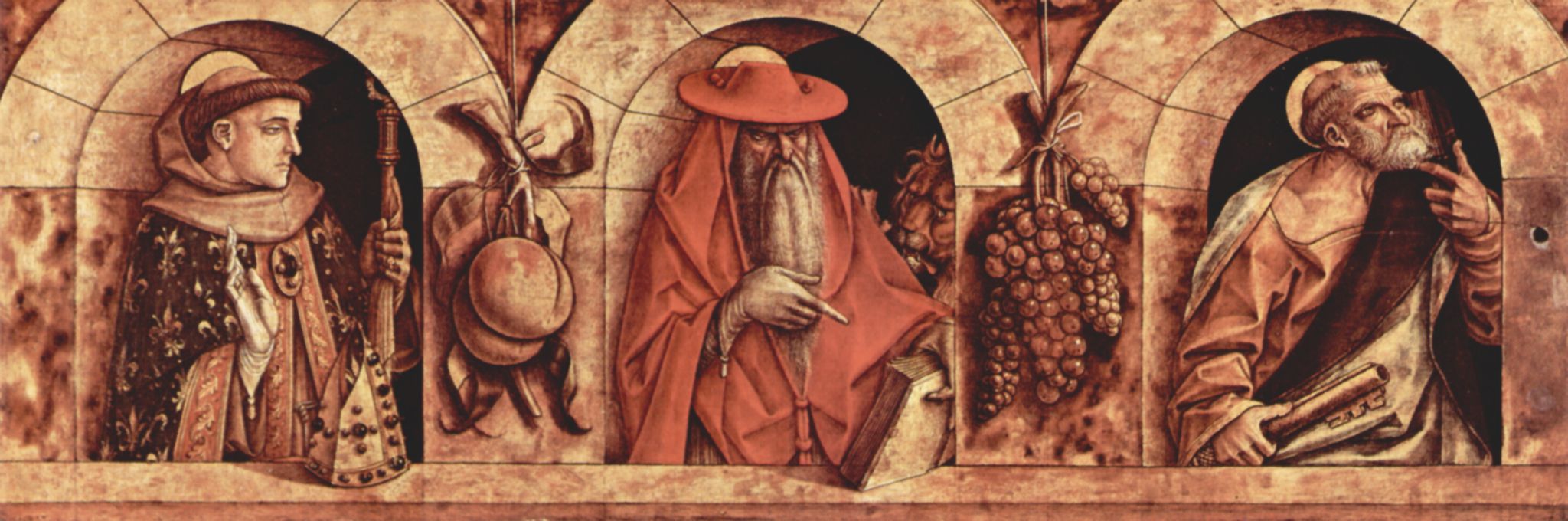 Carlo Crivelli: Hl. Ludwig von Toulouse, Hl. Hieronymus und Hl. Petrus