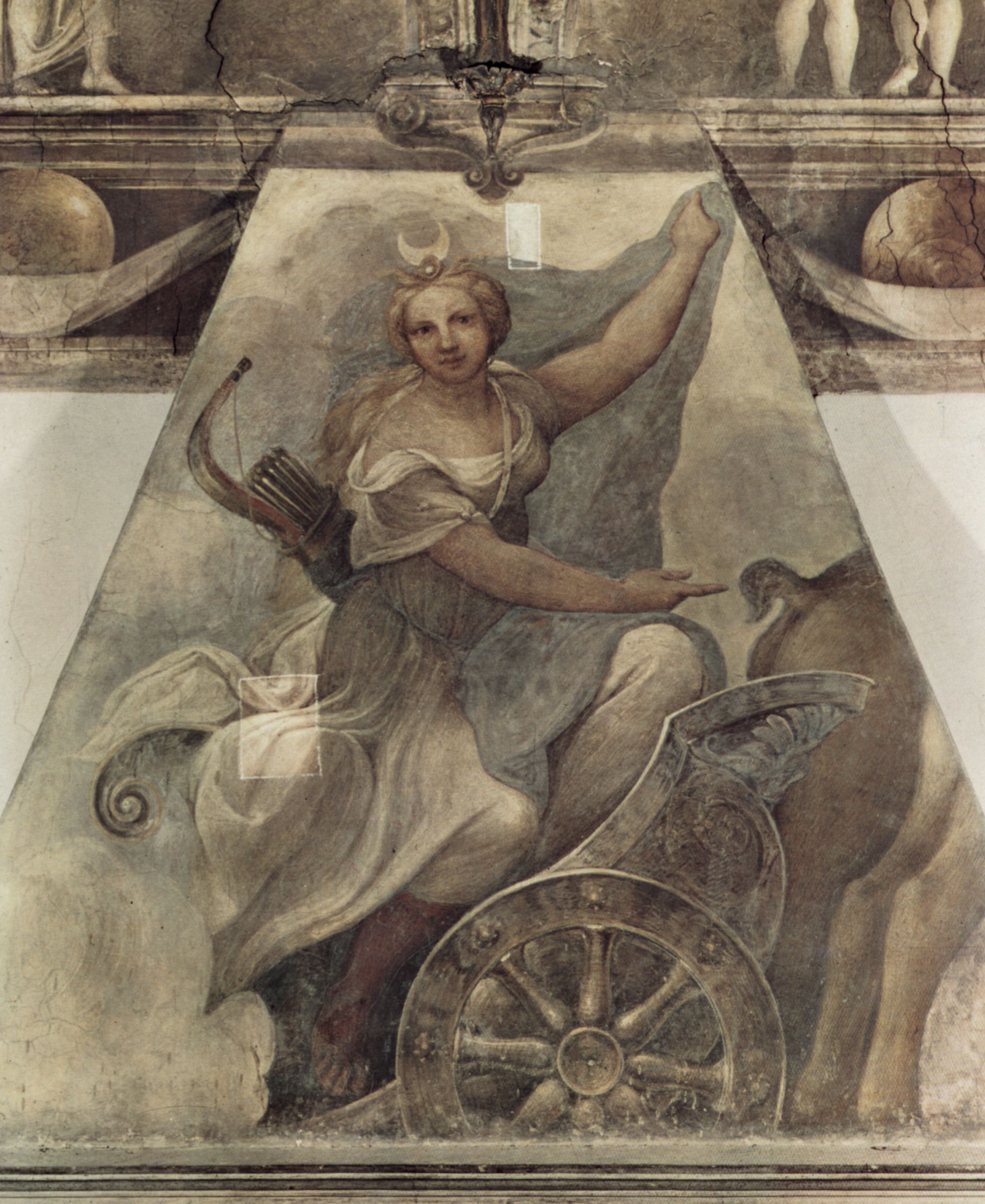 Correggio: Fresko im Nonnekloser San Paolo in Parma, Szene am Kamin: Diana im Wagen