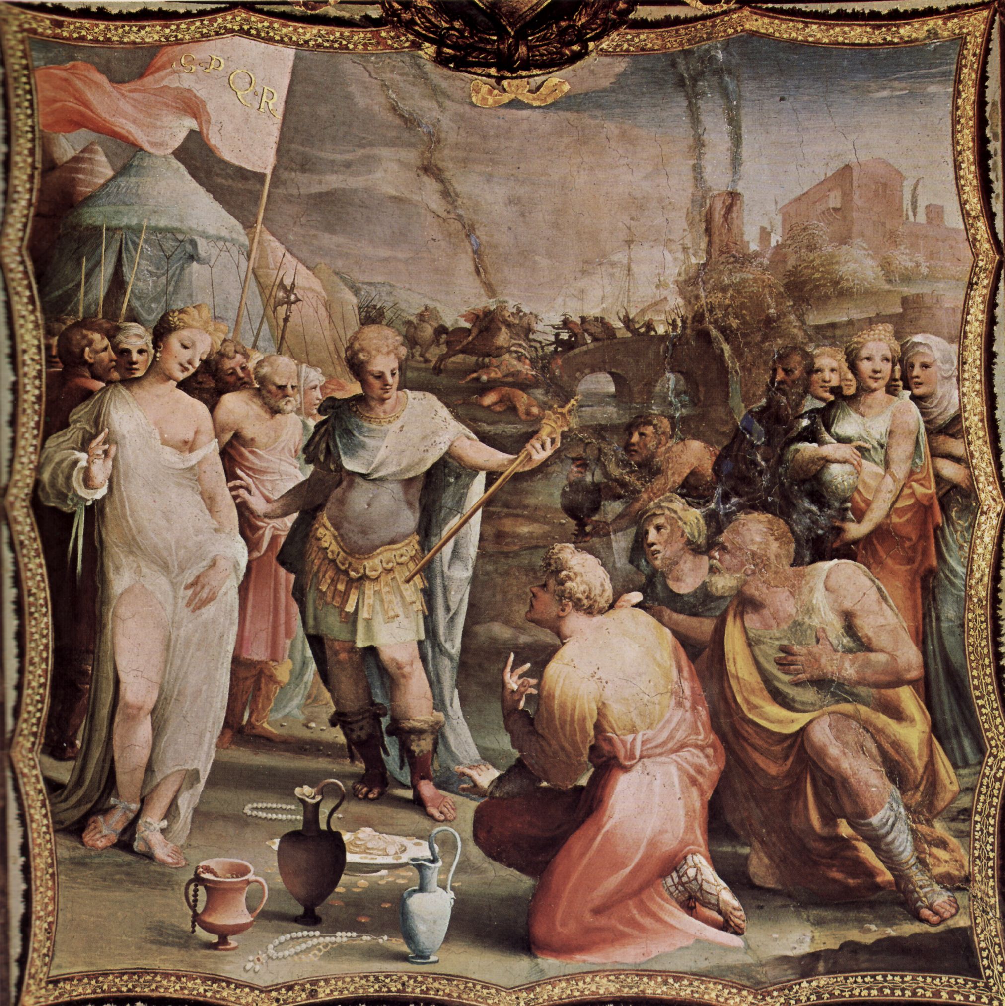 Domenico Beccafumi: Freskenzyklus im ehemaligen Palazzo Bindi Segardi, Szene: Die Enthaltsamkeit des Scipio