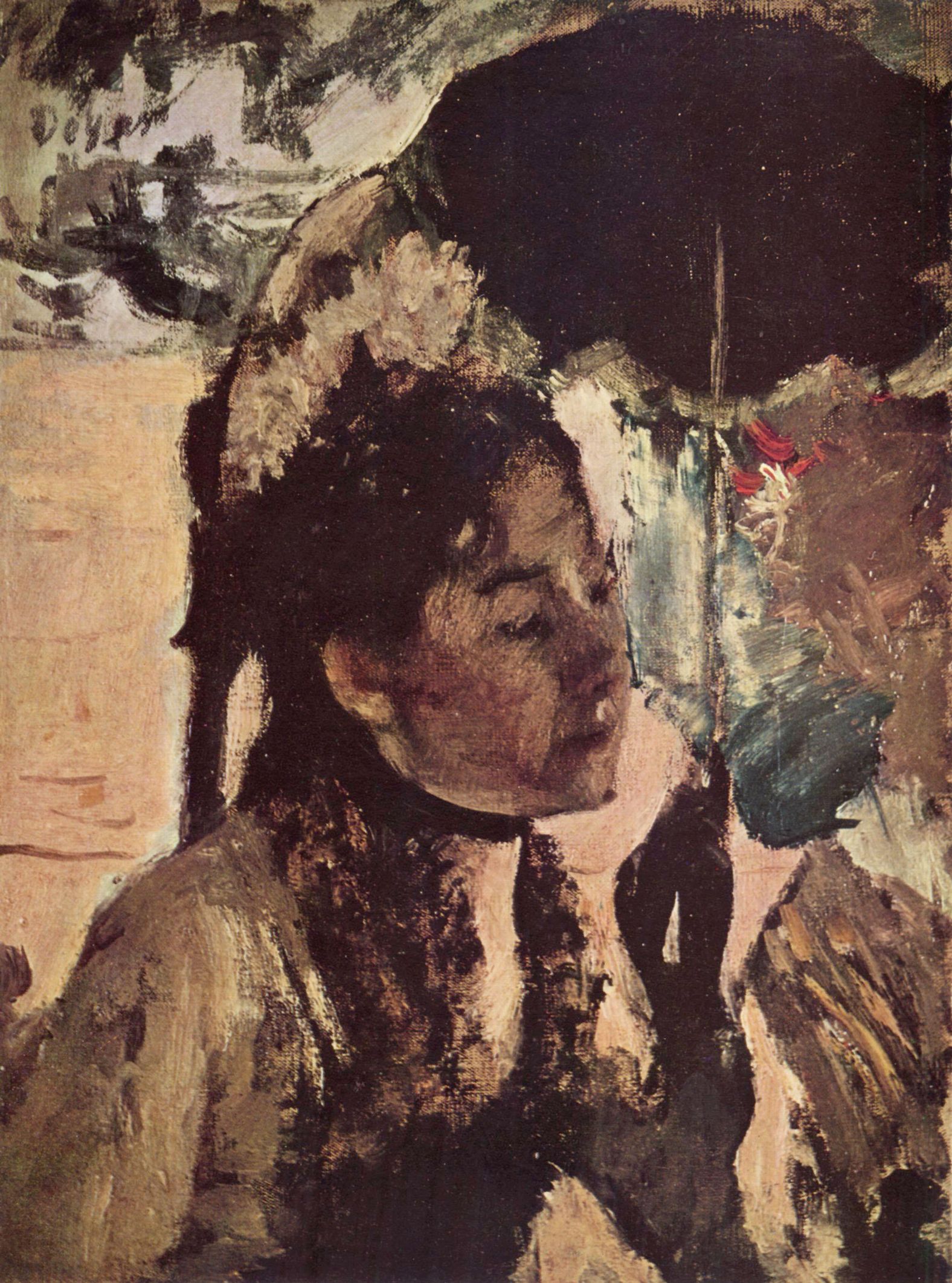 Edgar Germain Hilaire Degas: In den Tuilerien: Frau mit Sonnenschirm
