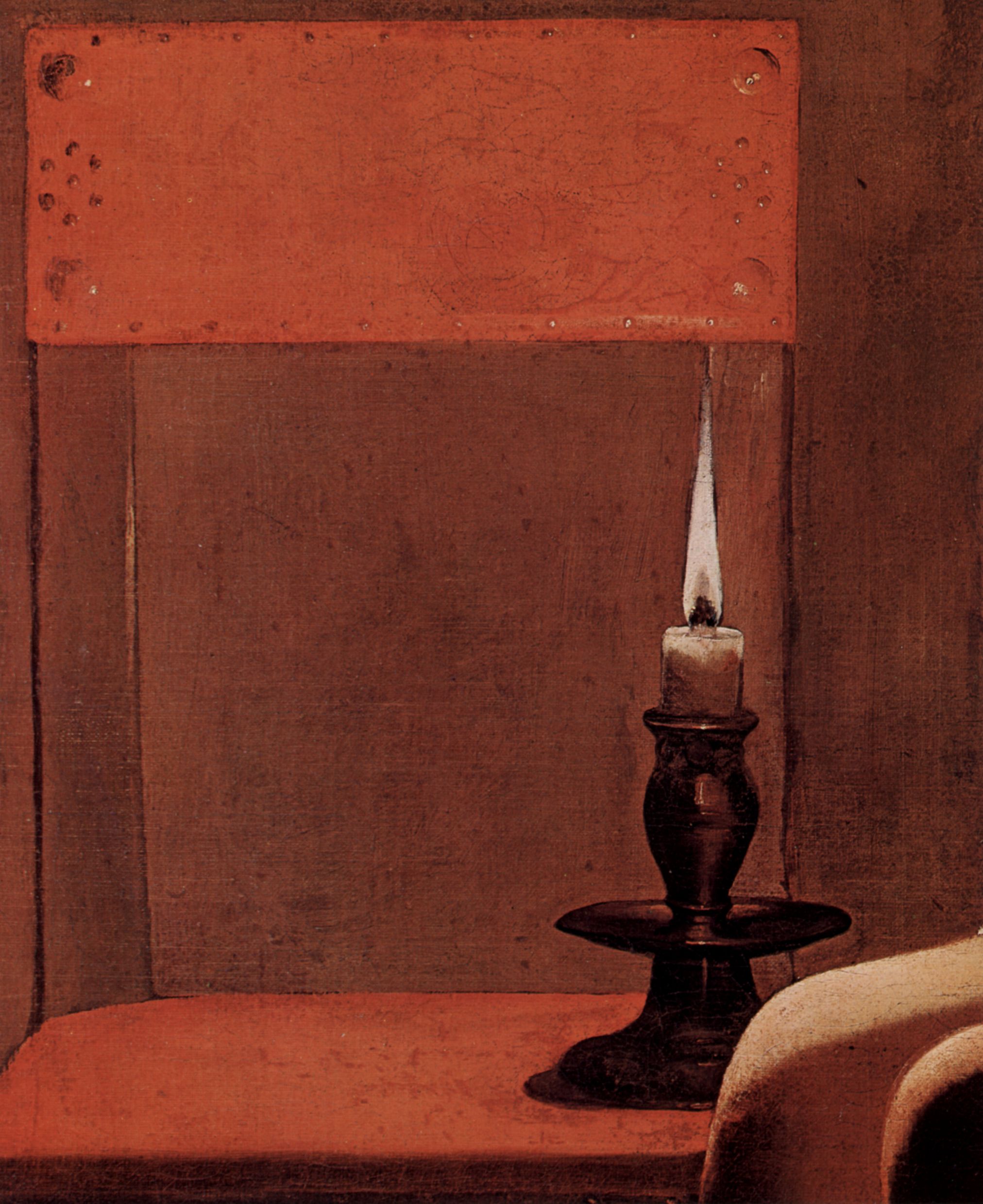 Georges de La Tour: Frau mit dem Floh, Detail: Kerze