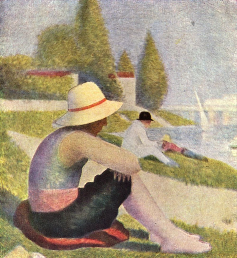 Georges Seurat: Badeplatz in Asnires, Detail