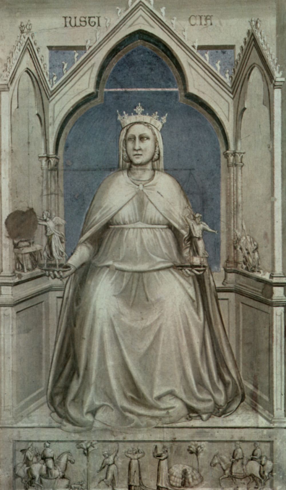 Giotto di Bondone: Freskenzyklus in der Arenakapelle in Padua (Scrovegni-Kapelle), Allegorie der Gerechtigkeit (Justizia)