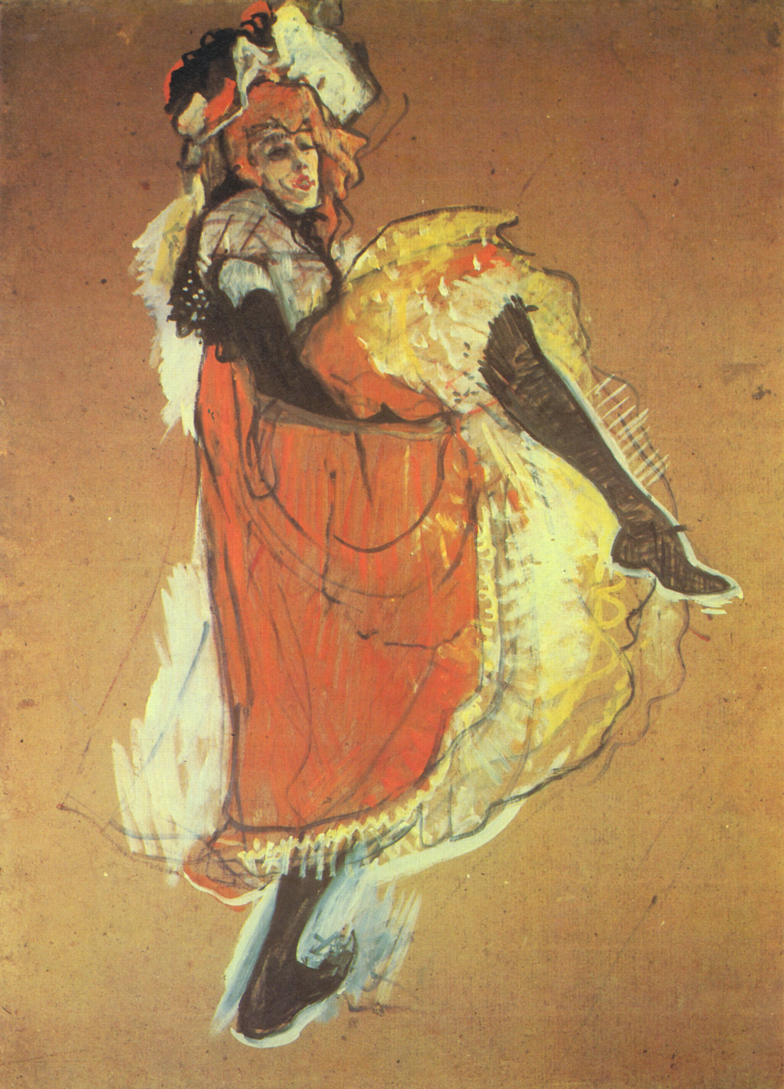 Henri de Toulouse-Lautrec: Jame Avril tanzend, Studie fr das Plakat Jardin de Paris