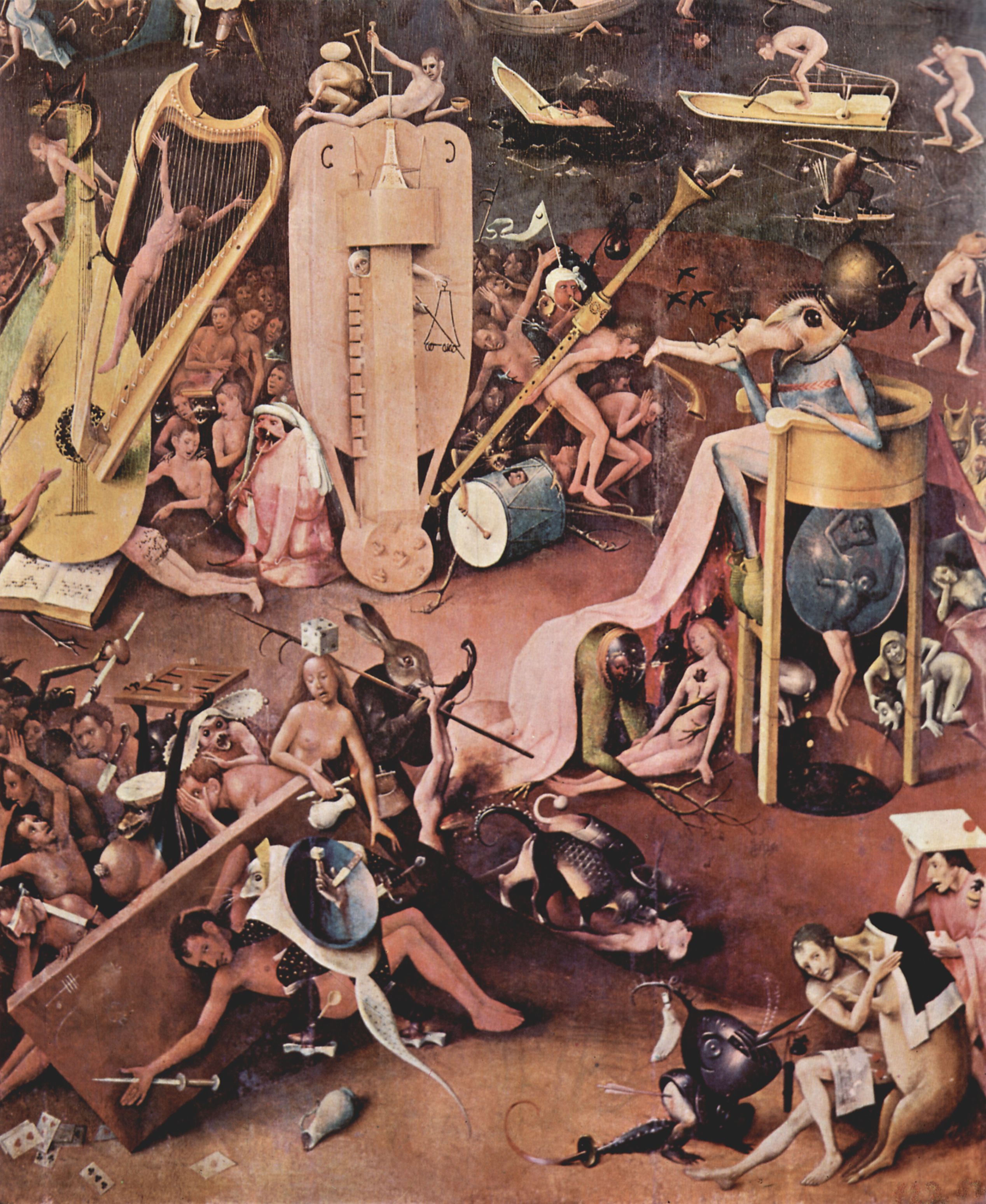 Hieronymus Bosch: Der Garten der Lste, rechter Flgel: Die Hlle, Detail
