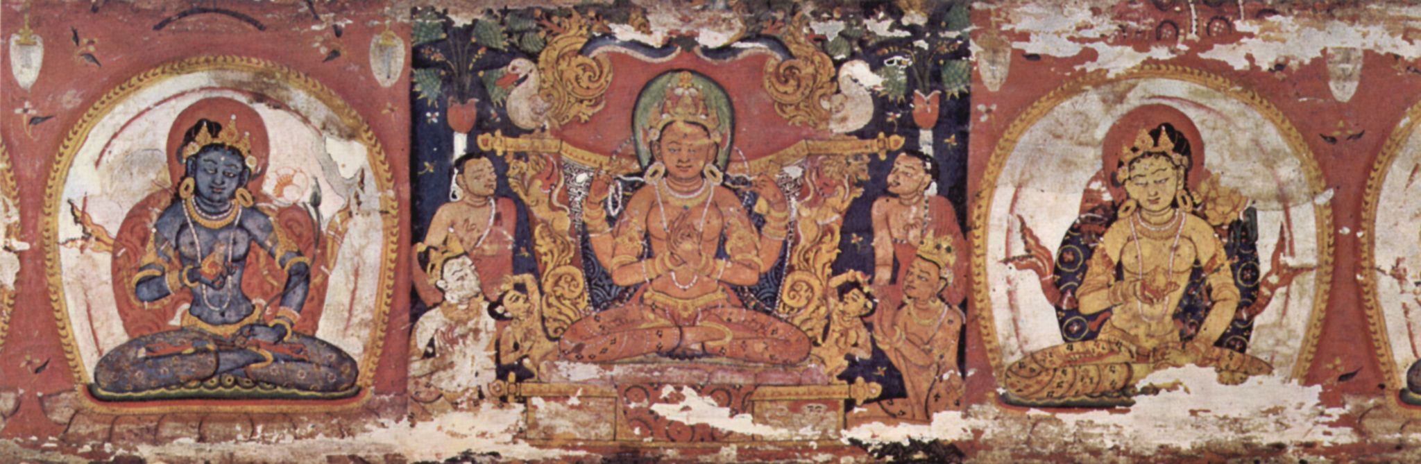 Indischer Maler um 1080: Prajnpramit-Manuskript (Vollendung der Weisheit), Szene: Bodhisattva Prajnpramit