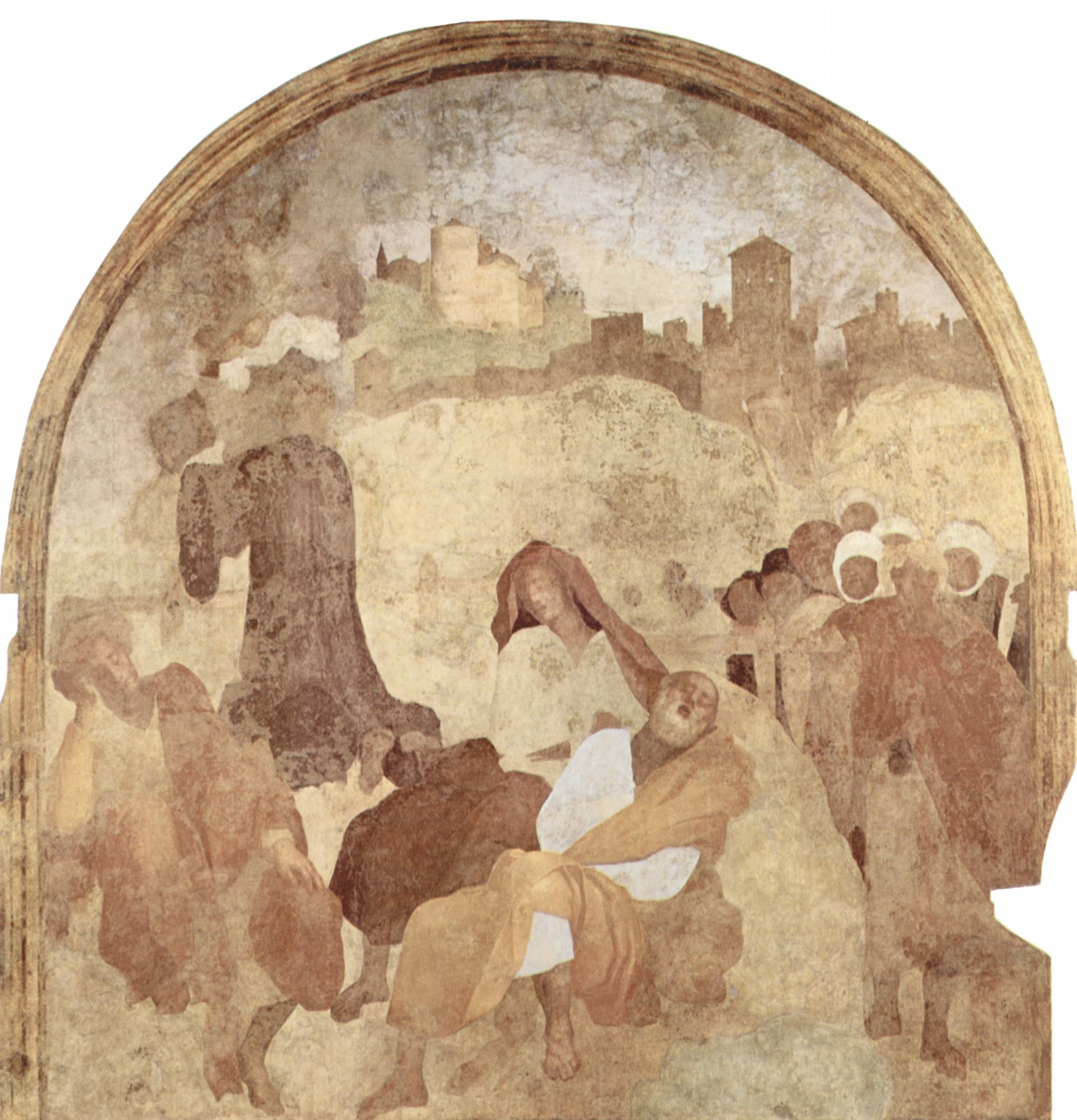 Jacopo Pontormo: Freskenzyklus Christi Passion in der Certosa del Galluzzo, Szene: Christus am lberg, Fragment