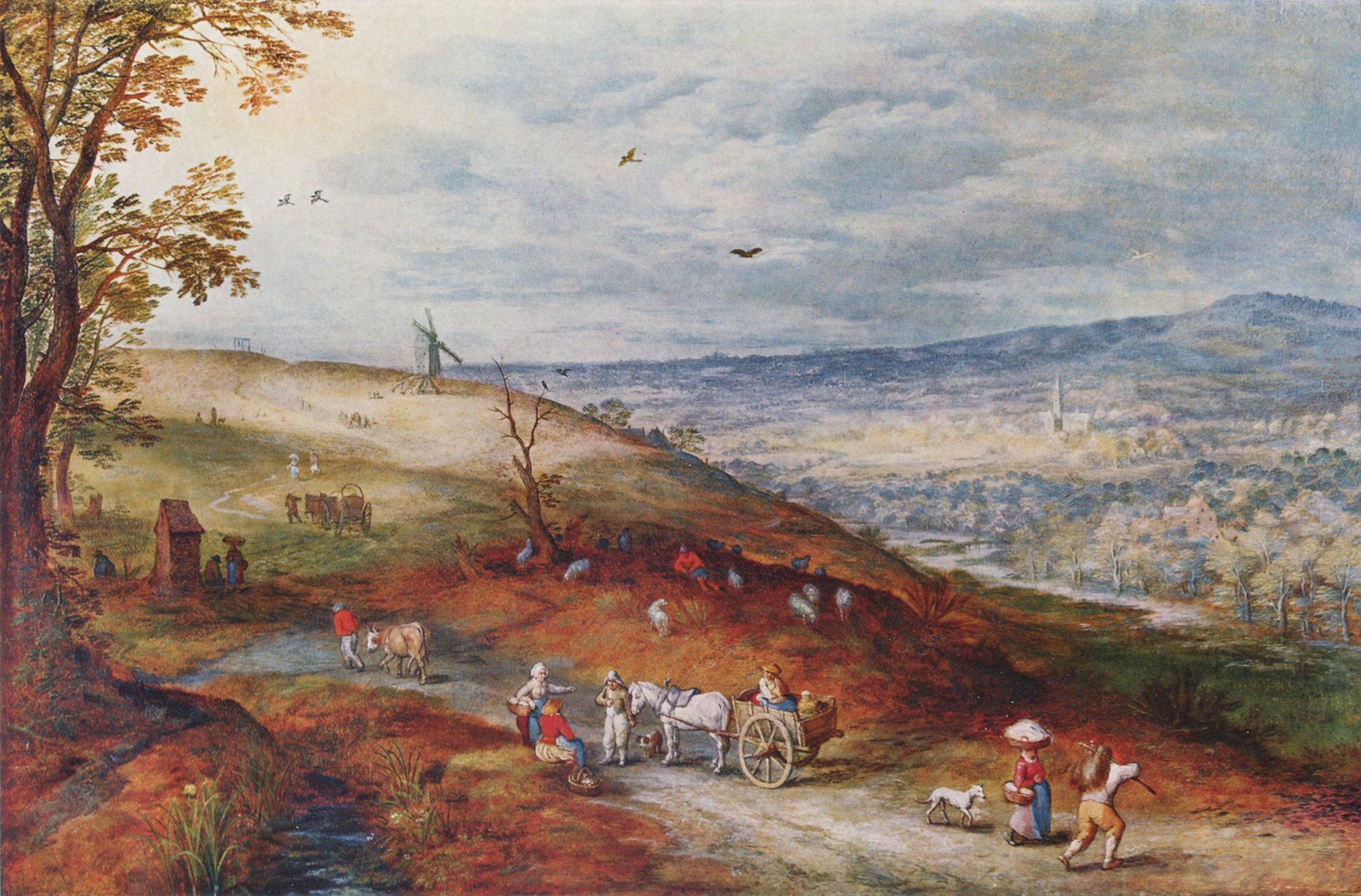 Jan Bruegel d. .: Landschaft mit Windmhle
