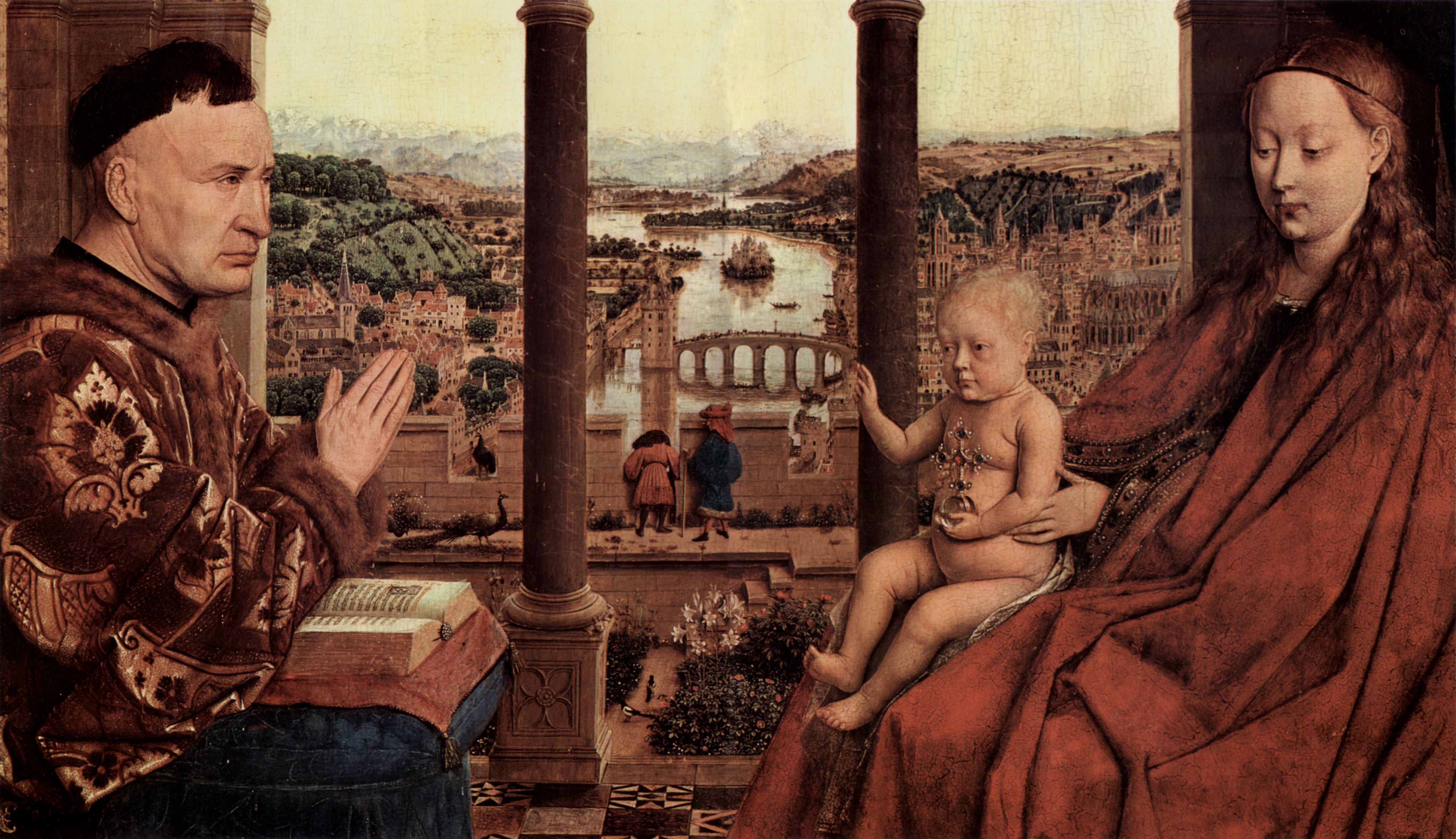 Jan van Eyck: Madonna des Kanzlers Nicholas Rolin, Detail